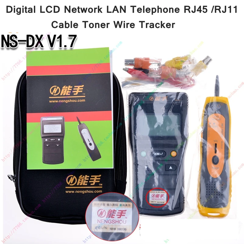 Imagem -02 - Readstar Ns-dx V1.7 Display Lcd Digital Rede Lan Telefone Rj45 11 Cabo Toner Fio Detector Linha Toner Tracer Tester