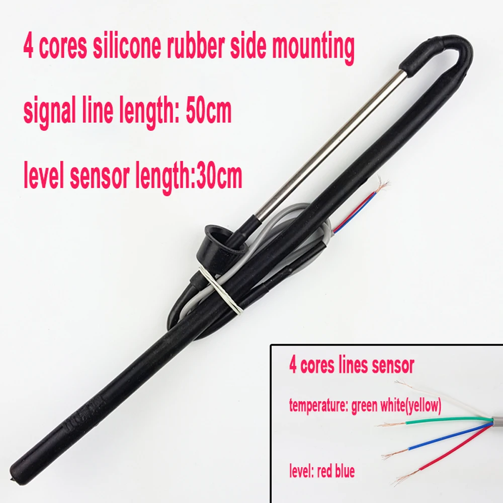 solar energy water heater temperature water level sensor 30cm 4 cores silicone rubber side mounting tank tube probe CGQ-12