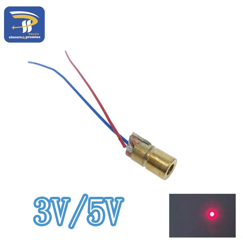 3V/5V 650nm 5mW Adjustable Laser Dot Diode Module Red Sight Copper Head Mini Laser Pointer