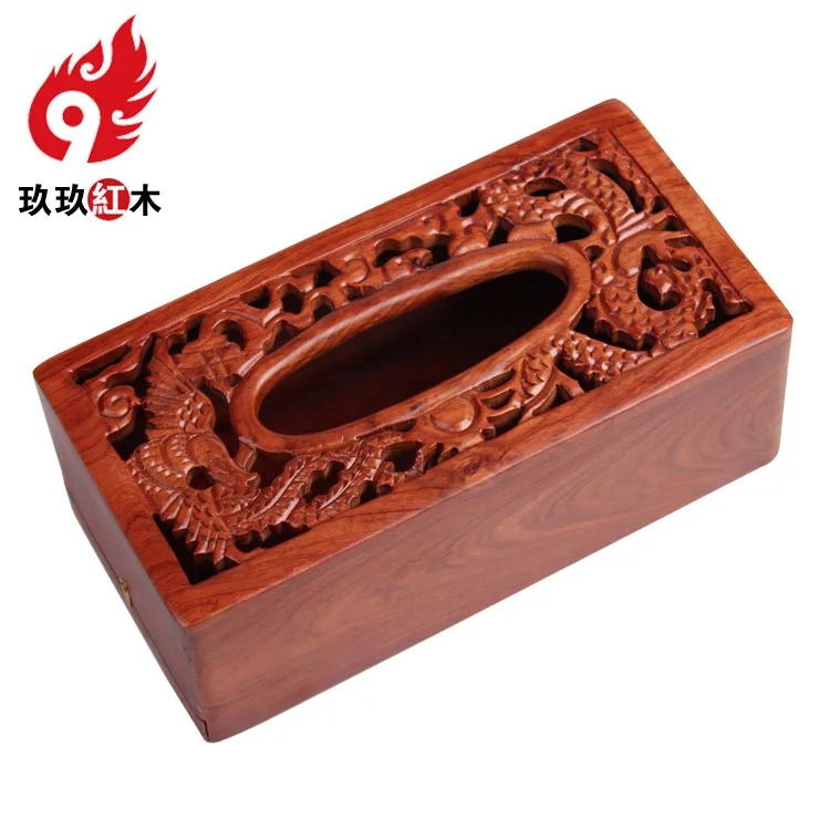 Chinese imports of high-grade rosewood mahogany Tissue Box pumping tray pumping creative paper cassette rectangular wood living