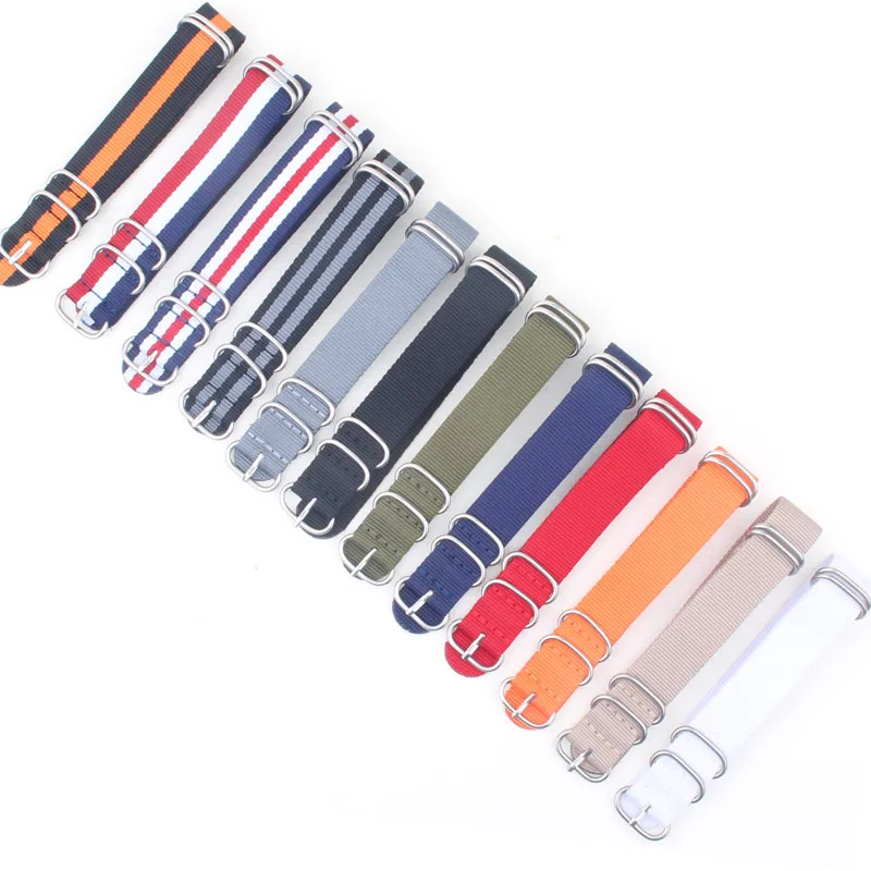 Cambo Nylon Watch Strap, Pulseiras de relógio, Pulseiras de relógio, Tecido, Preto, Cinza, G10, 16mm, 18mm, 20mm, 22mm, 24mm, Compre 2