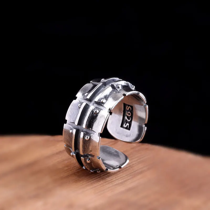 

100%925 Sterling Silver Manufacturer Open Personality Men's Ring