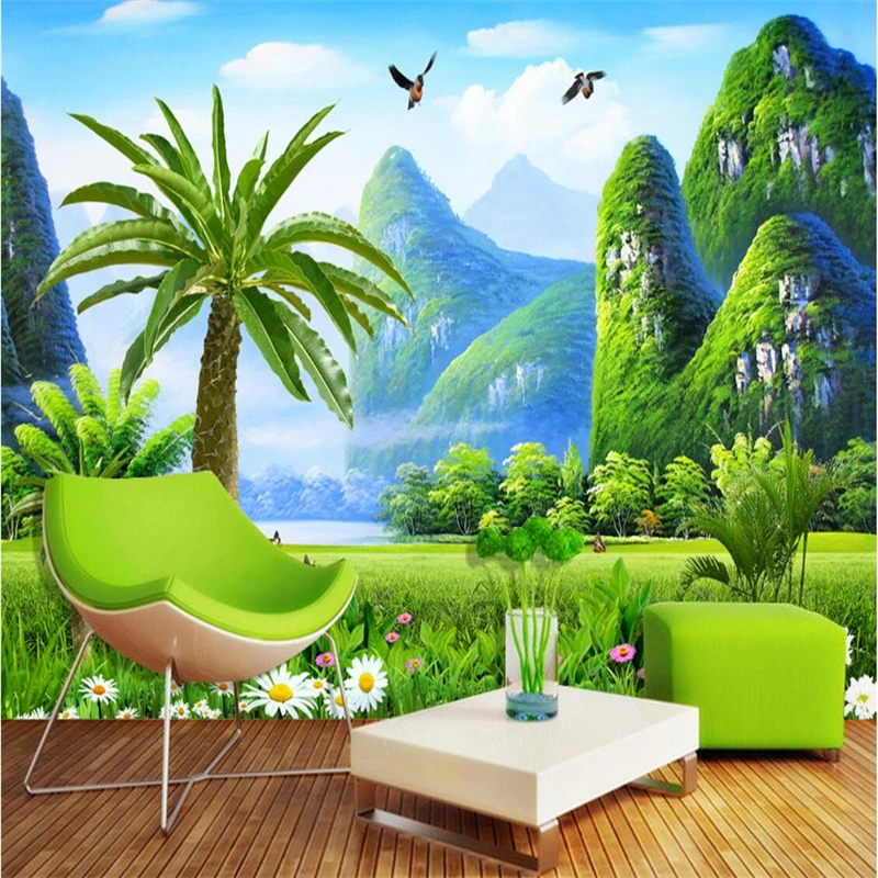 beibehang wall murals wall stickers fresh Guilin landscape 3D TV backdrop wall papel de parede wall paper