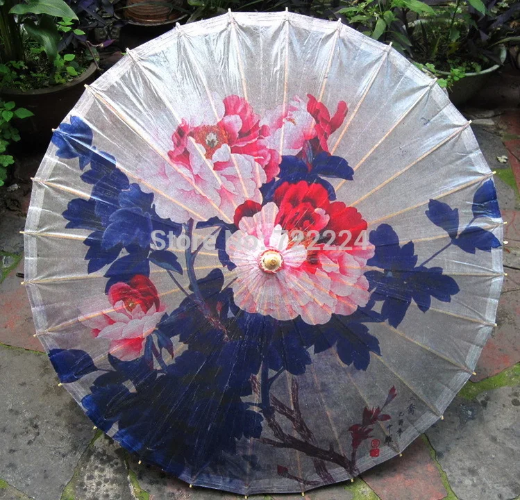 Free shipping dia 84cm chinese oiled paper umbrella blooming peopny waterproof parasol decoration props dance gift umbrella