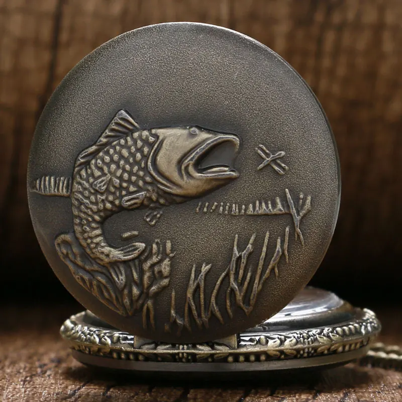 Hot Selling Fishing Fish Pocket Watch Relogio Masculino Relogio De Bolso P108C