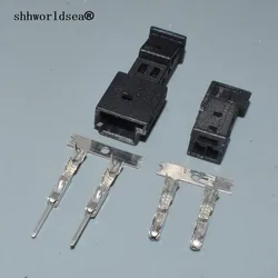 Shhworldsea 자동차 스피커 플러그, X1 도어 램프 플러그, BMW 벤츠 차량용 전기 커넥터, 2 핀, 8-1452577-A, 9-968554-1A