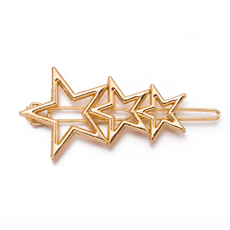 

12pcs/lot Factory outlet hair sell Simple geometric stars clip hairpin pentagram for girls