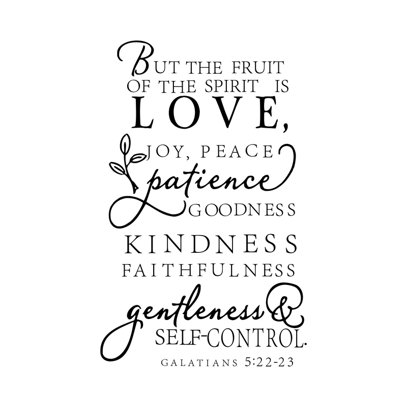 Large size bible verse decal - The fruit of the Spirit - Vinyl Wall Decal art design word sticker , z2060