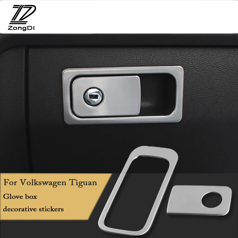 ZD For VW Tiguan 2 2016 MK2 Accessories For Volkswagen Tiguan 2017 2018 Co-pilot Glove Storage Box Handle Covers Accessories
