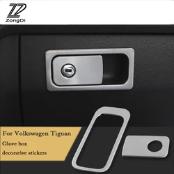 ZD For VW Tiguan 2 2016 MK2 Accessories For Volkswagen Tiguan 2017 2018 Co-pilot Glove Storage Box Handle Covers Accessories