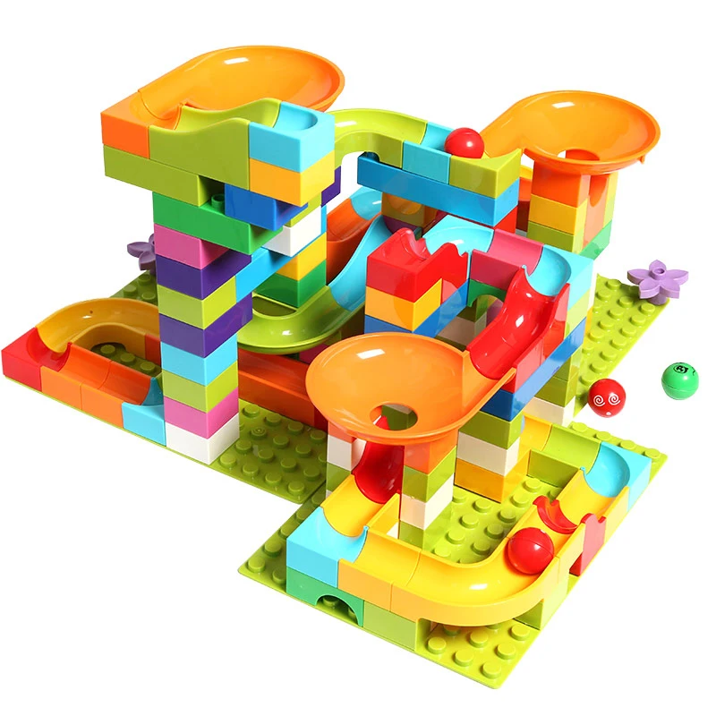 Big Size Marble Race Run Building Block  Assembly Blocks Figures Bricks Slide Parts Accessories Toy for Children Kids Gift