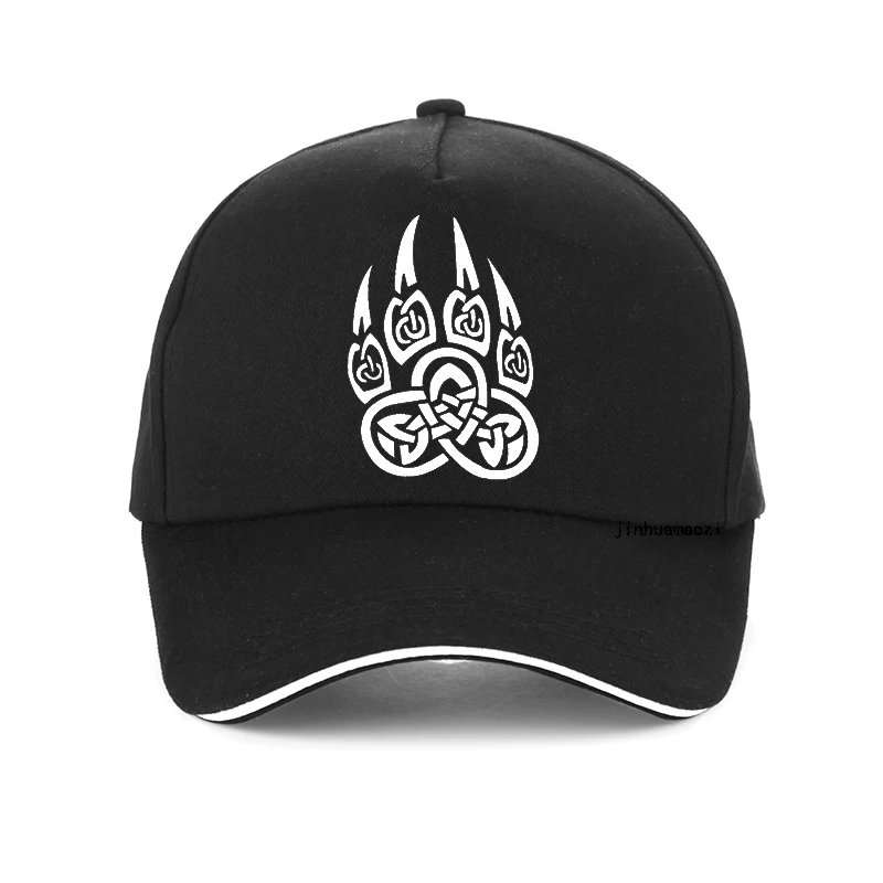 Amuleto vikingo con símbolo de Dios eslavo para hombre y mujer, gorra de béisbol vikinga de marca con pata de oso, snapback