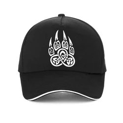 Amuleto vikingo con símbolo de Dios eslavo para hombre y mujer, gorra de béisbol vikinga de marca con pata de oso, snapback