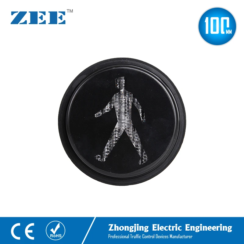 Semáforo de pedestres verde, 4 polegadas, pequeno, luz, módulos de trânsito, 100mm