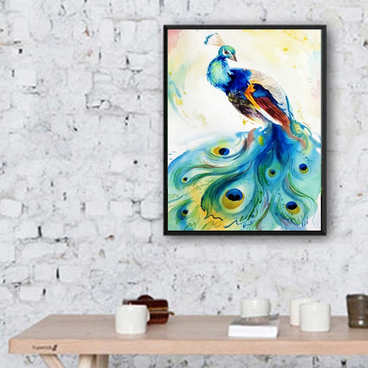 Proud Animals Peacock Oil Painting On Canvas 100%Hand Painted By Professional Artist Beautiful Animal Oil Painting Wall Decor