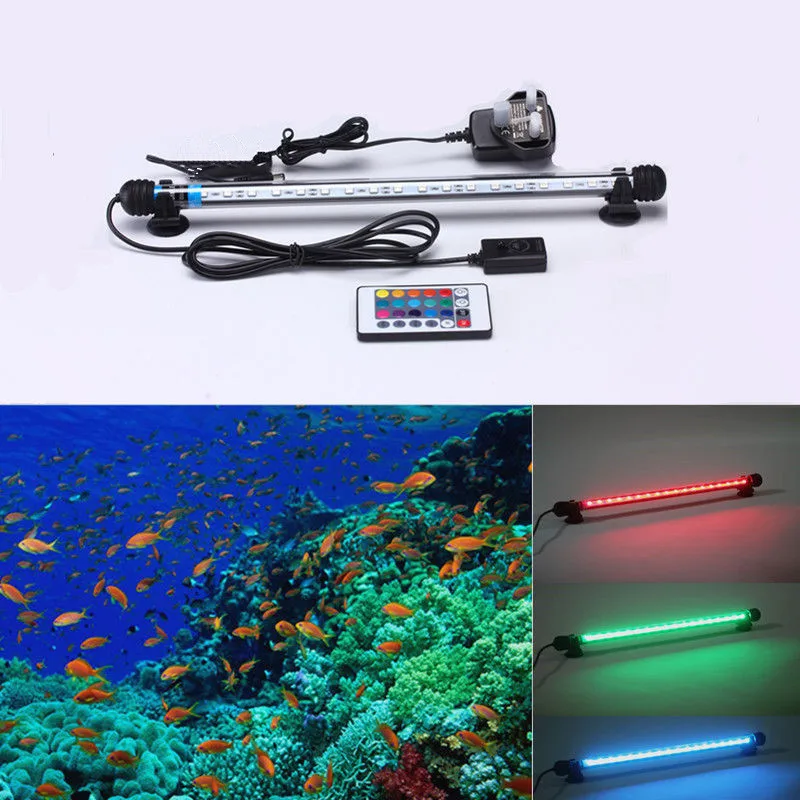 Remote control 5050SMD Light Bar Submersible strip submarine lamp Multicolor RGB Aquarium Fish Tank tube Lighting WaterproofIP68