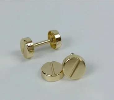 12mm round head fix by screw metal gold,light gold,OEB color stud for punk bags hardware rivet studs,100pieces/lot