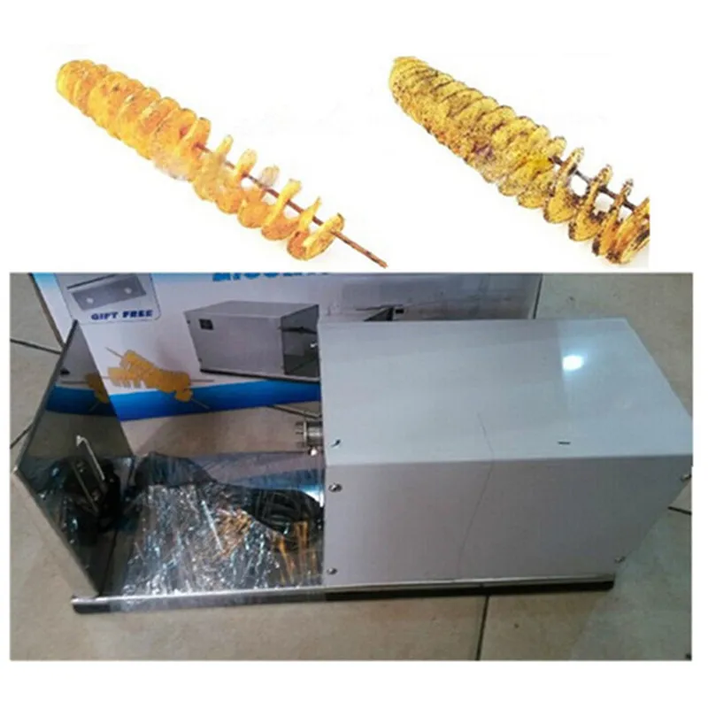 220V electric stretch spiral potato cutter,automatic tornado potato vegetable carrot slicer twister machine