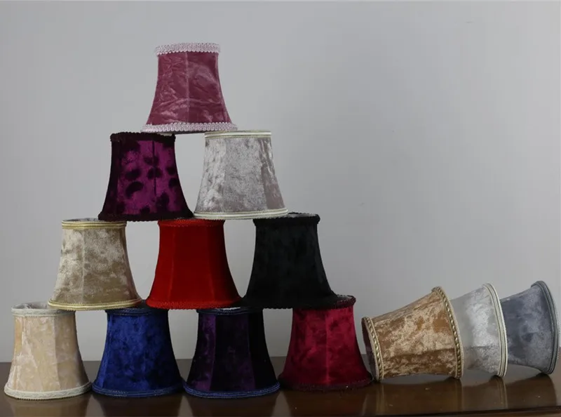 trendy purple red blue white pink flannel cloth lamp shades glass wall lamp,candle bulb lampshade Chandelier Mini light cover