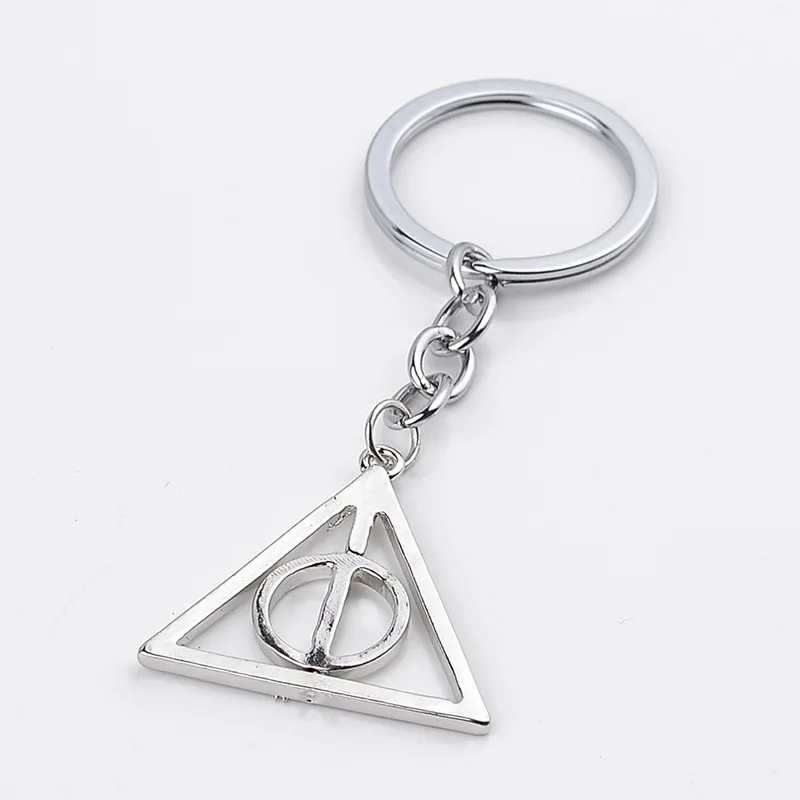 Hot Sale Movie Deathly Hallows Necklace Fashion Rotated Triangle Pendant Chain Jewelry For Women&Men