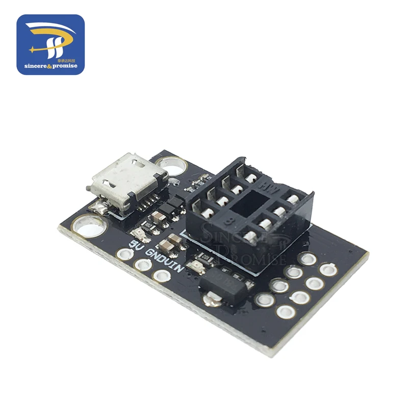 Pluggable ATTINY Development Board For ATtiny13A/ATtiny25/ATtiny45/ATtiny85 Programming Editor Micro Usb Power Connector