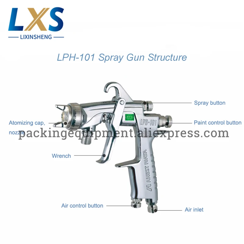 Japan Iwata Low Pressure Spray Gun LPH-101-124 LVG Car Repair Gravity Type Low Pressure Side Cup Spray Gun