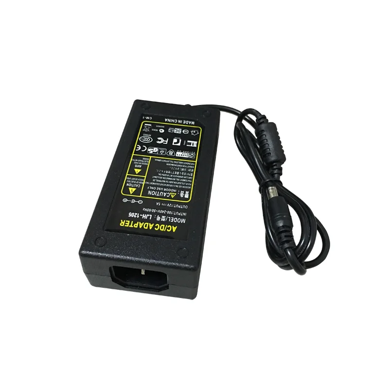 12V 5A AC DC Adapter for LCD Charger Power Cord Supply Cord Cable Mains PSU 100-240v