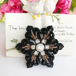 Rhinestone Hexagram Beaded Patch for Clothing Sewing on Patch Beading Applique Clothes Decoration Patch DIY Accessories