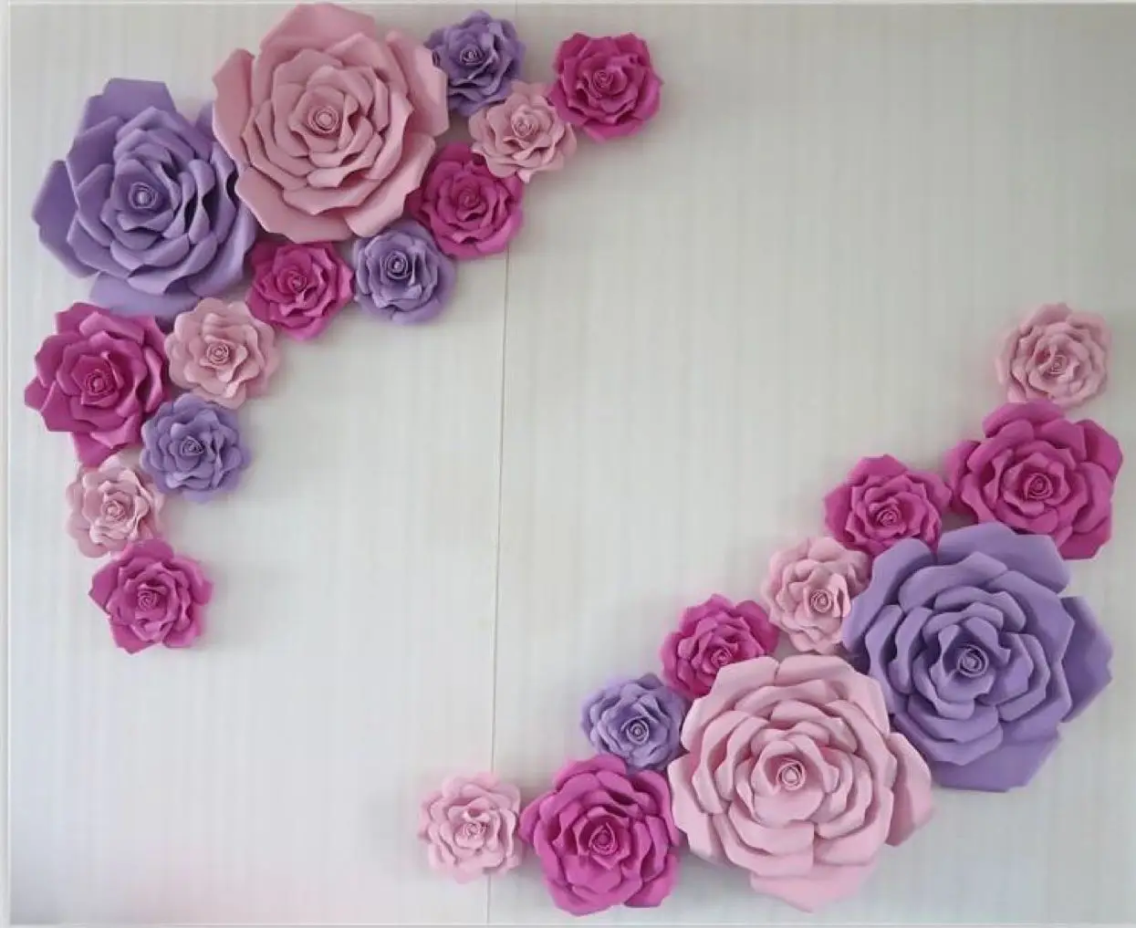 Wedding Suppliers 23pcs Handmade Giant Foam Paper Rose For Wedding background Backdrops Decorations Windows Display