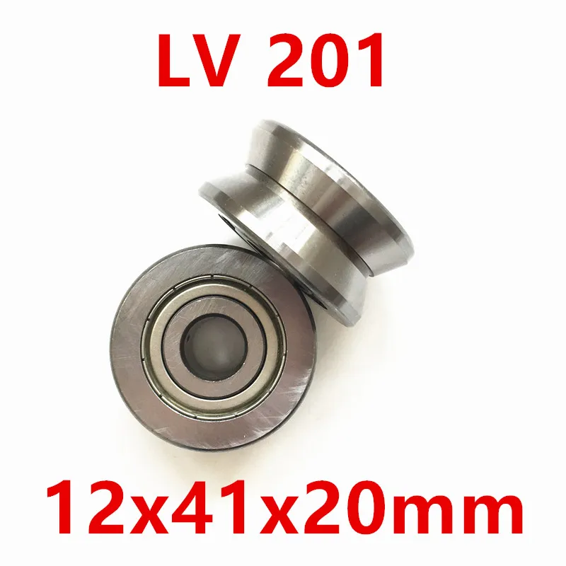 2019 Rodamientos Rolamentos Free Shipping Lv201 V Groove Deep Ball Bearing 12x41x20mm Traces Walking Guide Rail Bearings Abec3