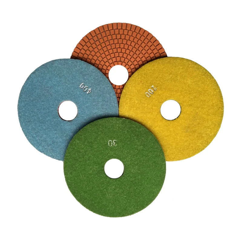 RIJILEI 6 Inch Diamond Polishing Pad for Granite or Concrete 150mm Flexible Wet Marble Grinding Discs Diamond Tool 6DS1