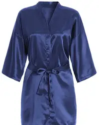 RB030 Sexy Large Size Sexy Satin Night Robe Lace Bathrobe Perfect Wedding Bride Bridesmaid Robes Dressing Gown For Women