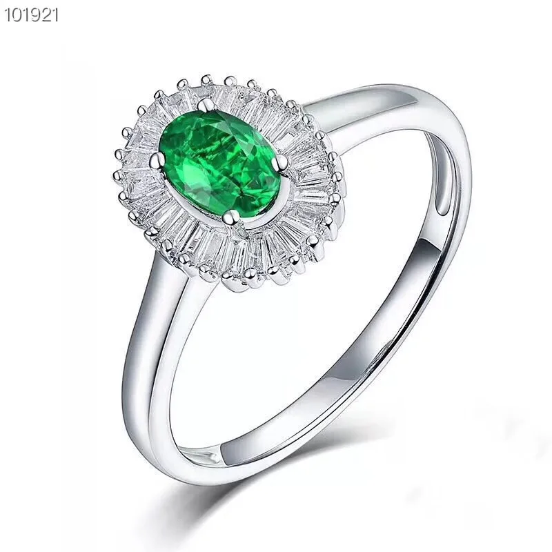 Natural emerald ring, classic style, best selling, good quality gemstone, 925silver, natural colored gemstone monopoly