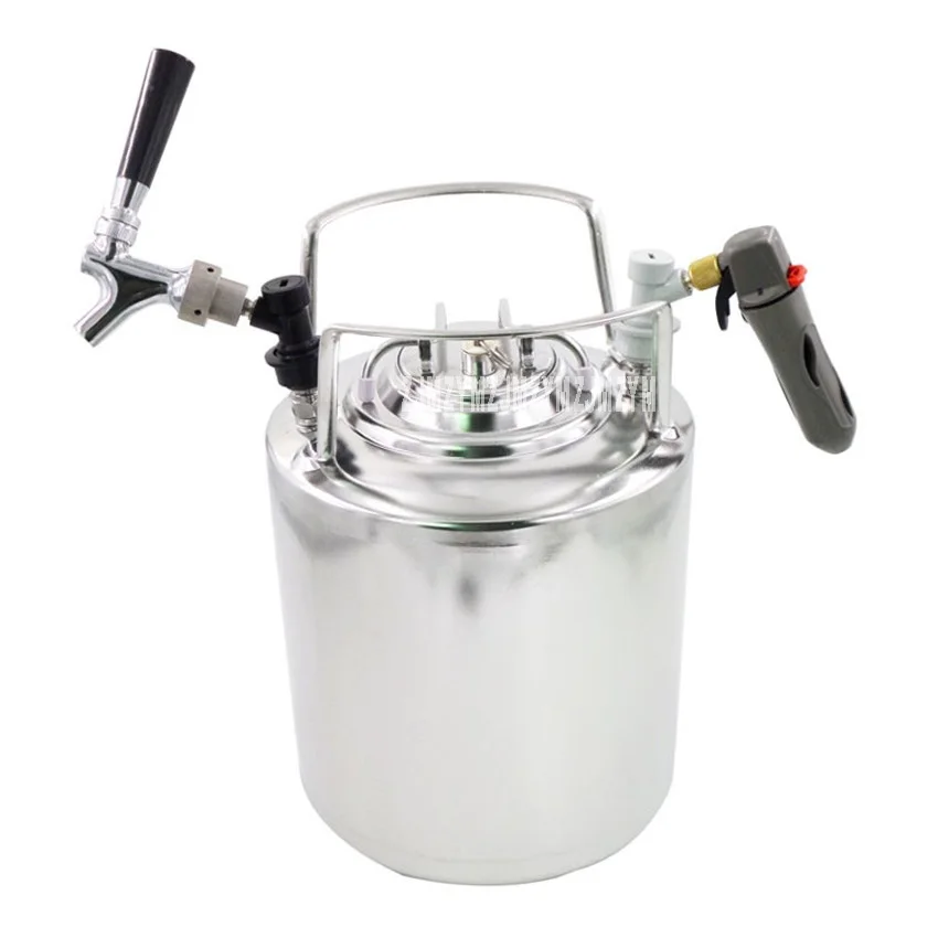 New Arrival 10L 304 Stainless Steel beer Beer Keg High quality brewed beer barrels With a beer faucet tap Inflatable valve Hot