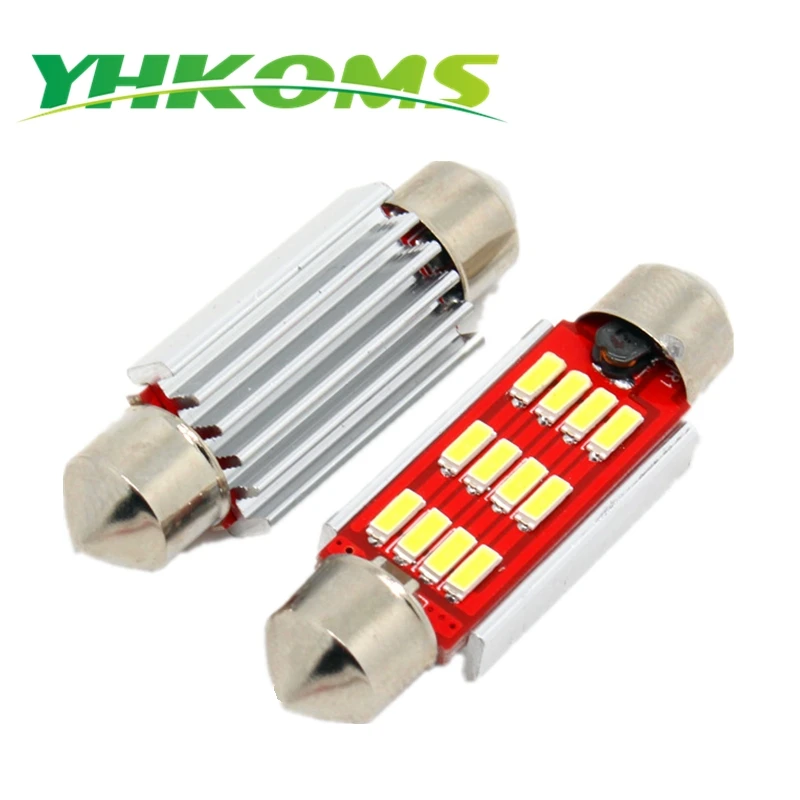 YHKOMS 4 Pcs 31mm 36mm 39mm 41mm C5W C10W Car Festoon Light Car Interior Light 4014 SMD LED Canbus Error Free 6000K White Light