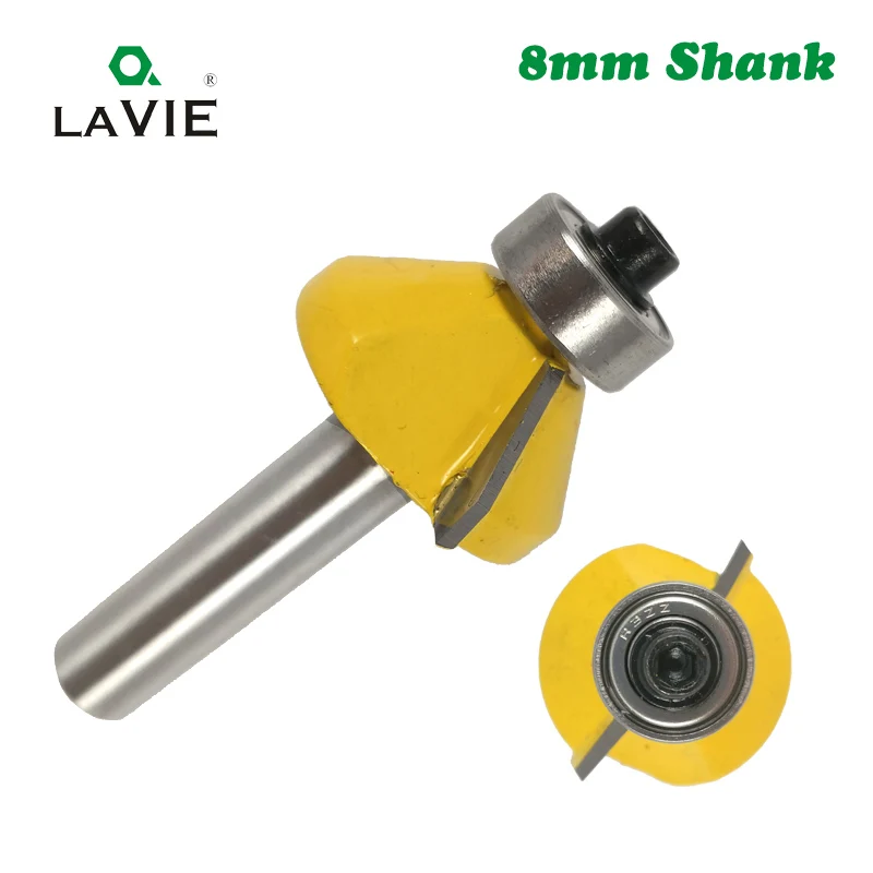 LAVIE-Mèche biseautée résistante à 45 chanfreins MC02021, 1 pièce, tige de 8mm, mèche de fraisage affleurante, travail de calcul