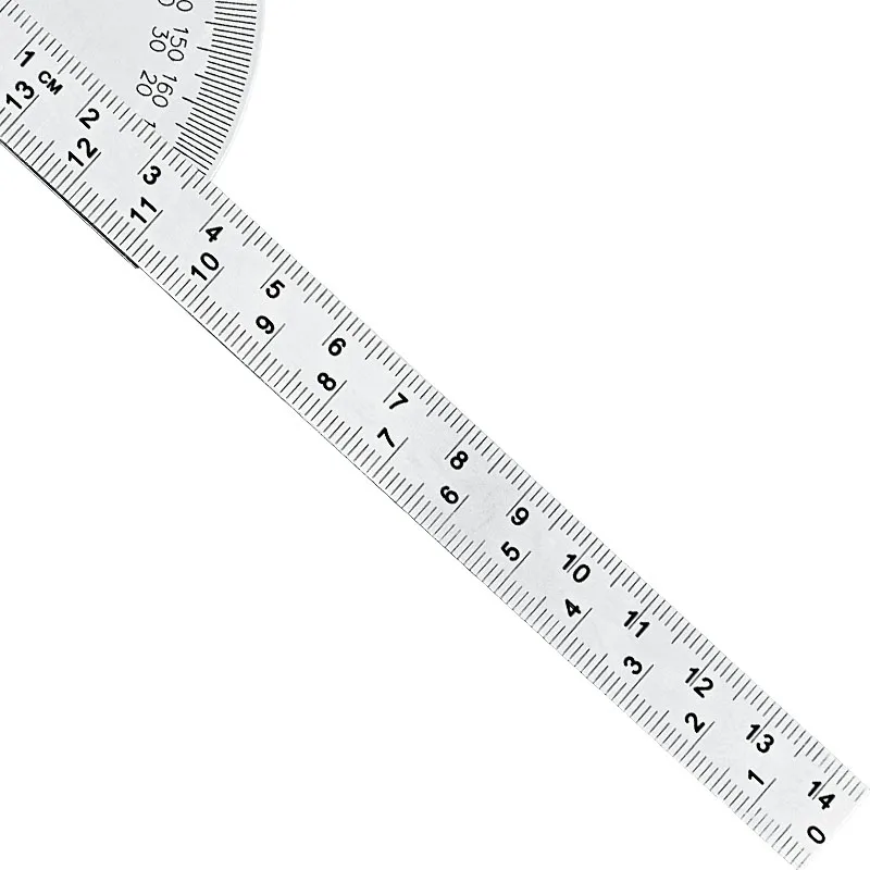 Rapporteur en acier inoxydable règle rotative 180 degrés, 197x53x14mm, pour outil de mesure du bois, 1 pièce