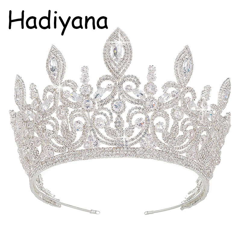 

Hadiyana New Luxury Bridal Hair Ornaments Crown Fashion Flower Style Women Tiara Wedding Engagement Jewelry Crowns HG6011