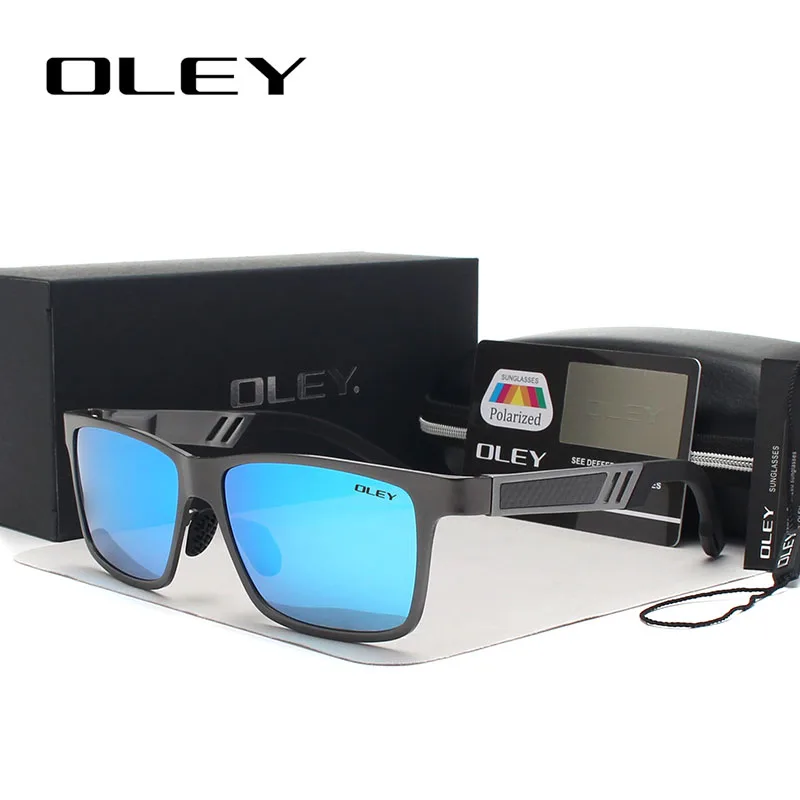 

OLEY Men Polarized Sunglasses Aluminum Magnesium Sun Glasses Driving Glasses Rectangle Shades For Men masculino Male