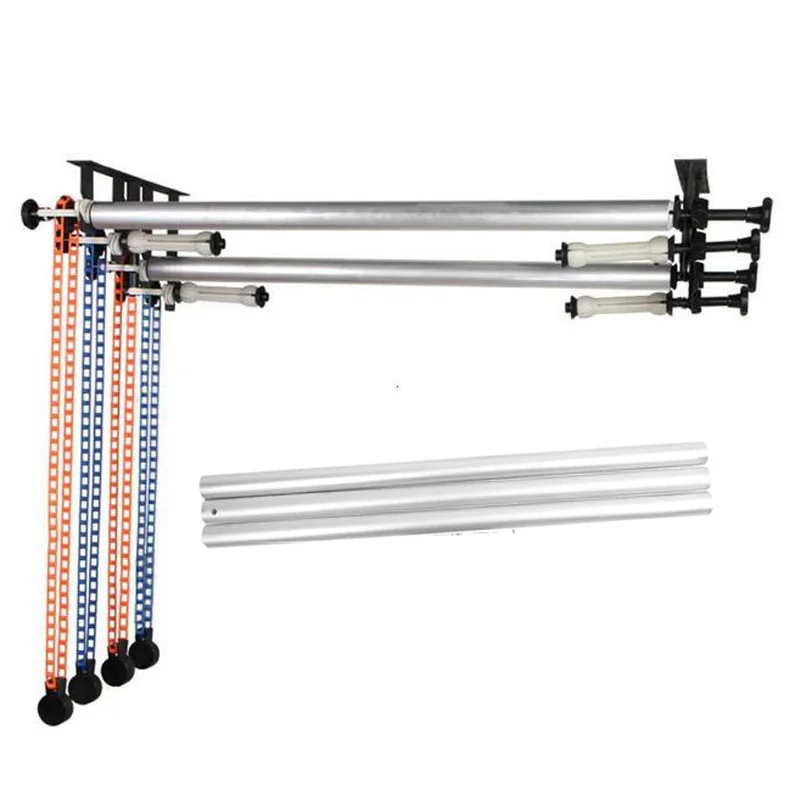 Photo Studio 3 Roller  / 4 Roller Manual Backdrop Elevator + Cross Bar Tube Background Wall Ceiling Support Mount Lifter Kit