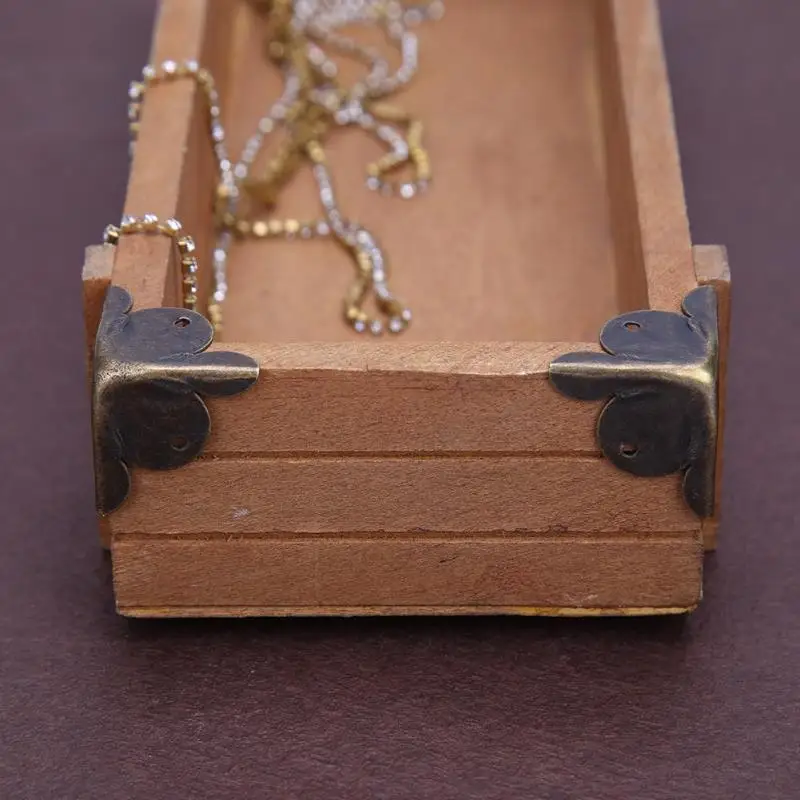 12PCS Bronze corners Decorative metal box corner protection Jewelry Wine Gift Box Wooden Case Corner Protector