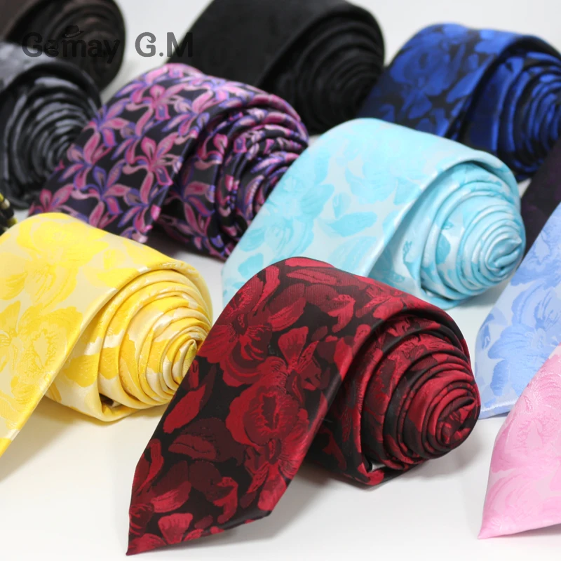 Hohe Qualität Neueste Polyester Gewebt Blumen krawatten für männer Fashion Classic Mann der krawatte für Hochzeit 7cm Breite Bräutigam krawatte