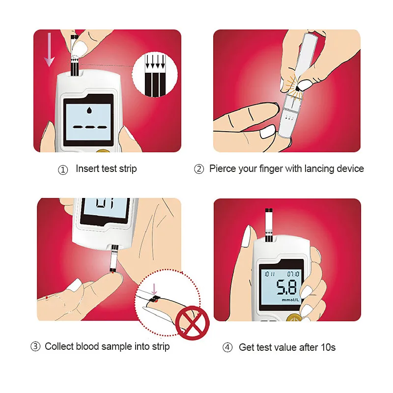 Cofoe Yili Blood Glucose Meter & Test Strips & Lancets Needle Diabetic Tester Medical Blood Sugar Monitor Glucometer for People
