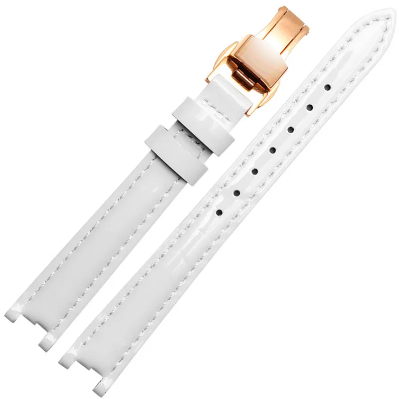 cow genuine Leather watchband for 1853 T094210 women\'s watch straps bracelet 12mm with stainless stee butterfly clasp