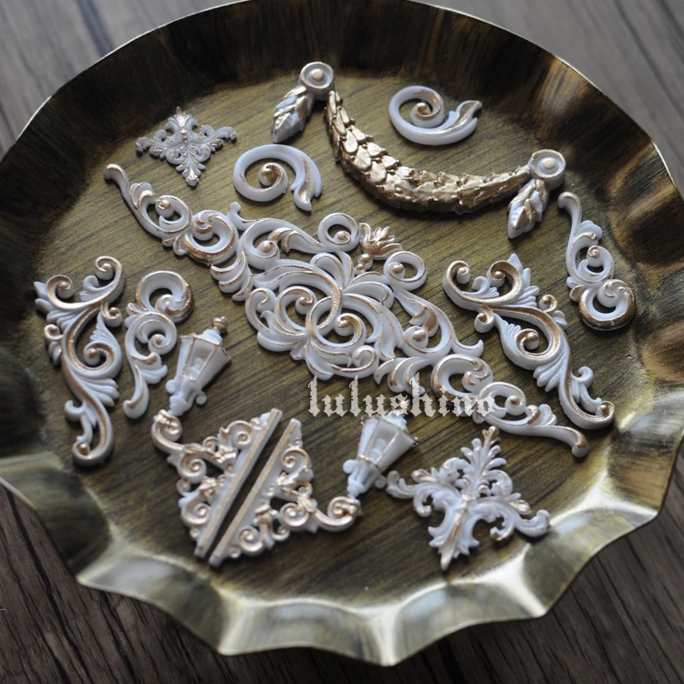 Luyou DIY Baroque decorative lamp fondant mold Silicone Bakeware Baroque Cake Gum Paste Mold Cake Decoration FM1196