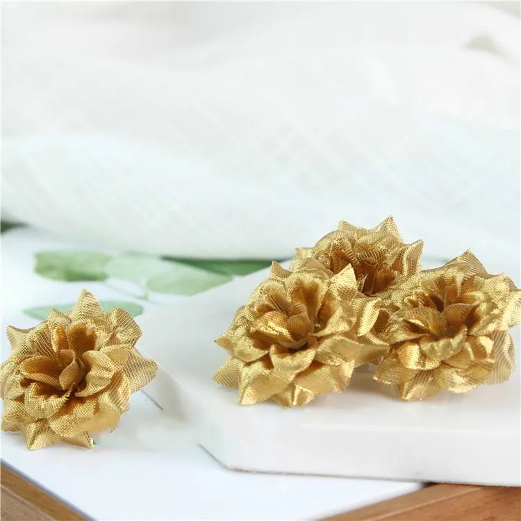 100pcs 4.5cm Artificial Rose flowers flannelette simulation flower  wedding home decoration DIY Wreath Handicrafts fake plants