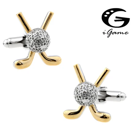 iGame Fashion Golf Cuff Links Gold-color Brass Material Factory Supply Free Shipping