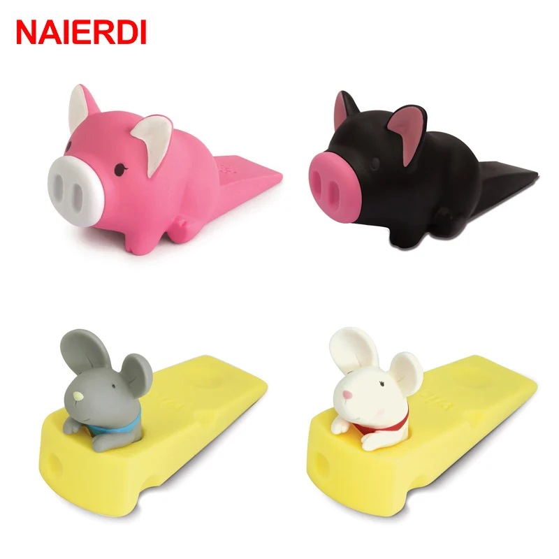 NAIERDI Cartoon Creative Silicone Door Stopper Cute Children Baby Toys Door Stops Holder Safety For Family Furniture Hardware