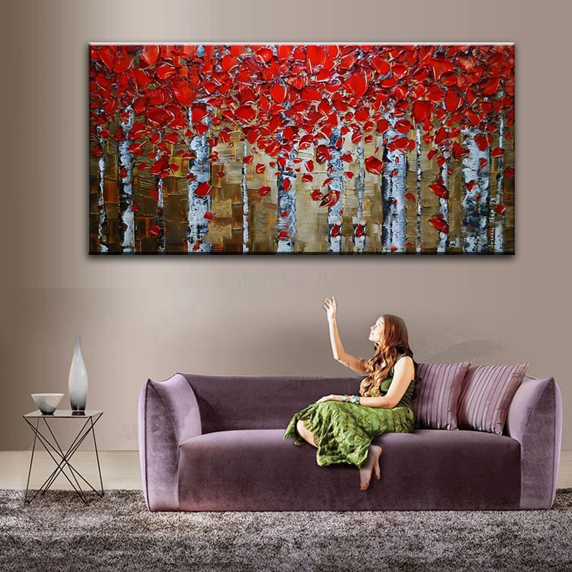 

hand painted oil painting Home decoration high quality canvas landscape knife painting pictures