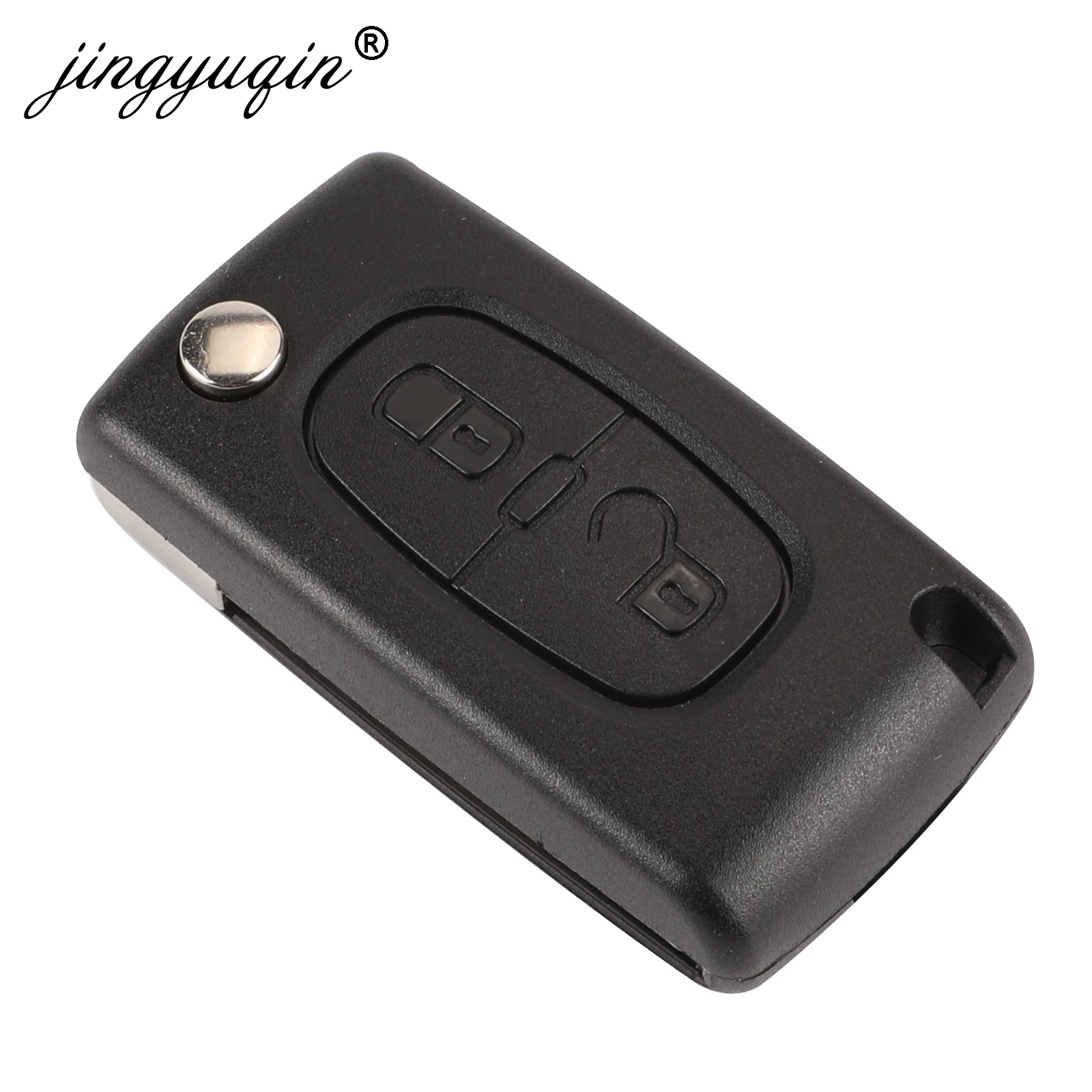 jingyuqin 2 Buttons Flip Folding Key Case Blank Shell For Peugeot 107 207 407 307 307S 308 407 607 807 VA2/HCA Ce0523 Ce0536